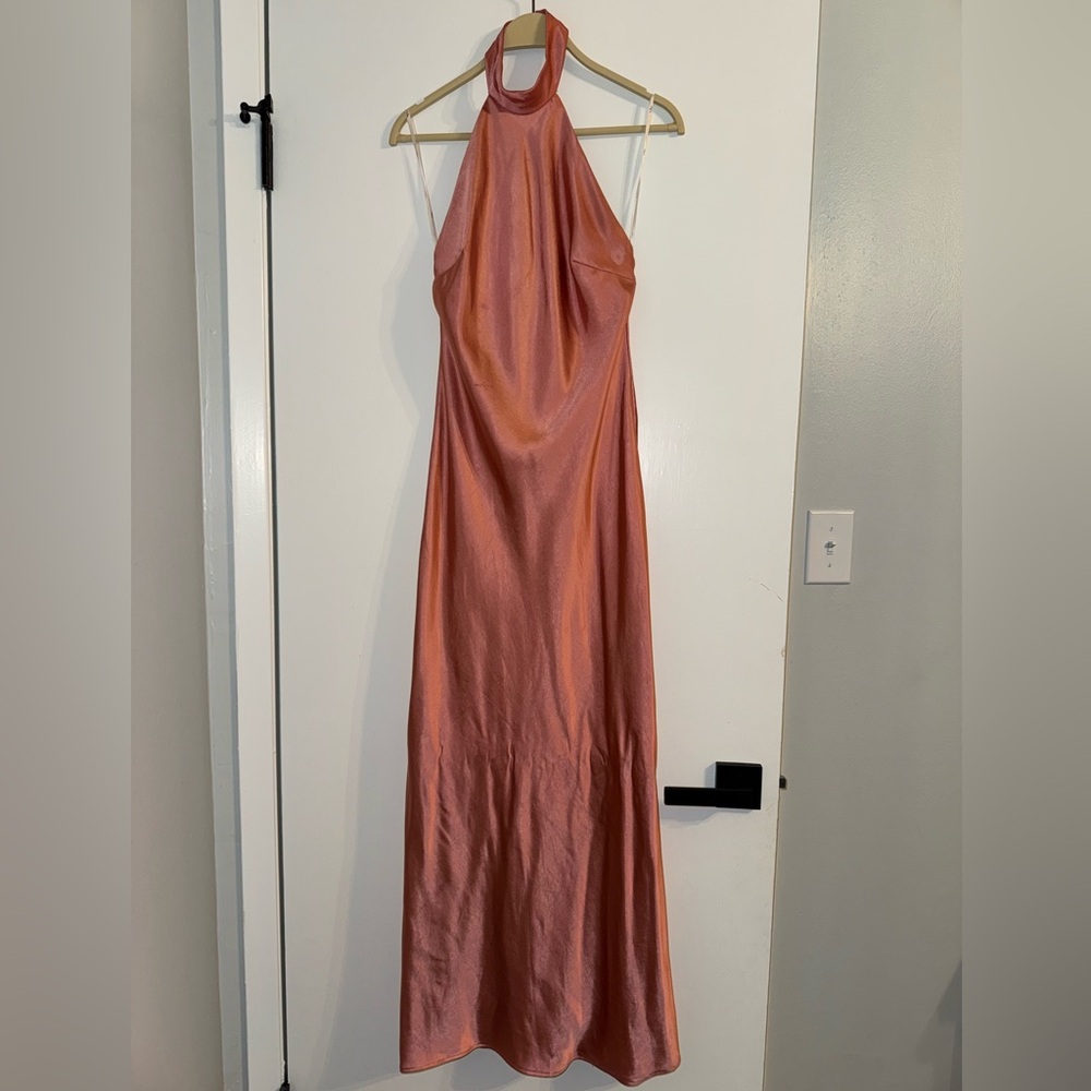 Lulus satin halter maxi dress